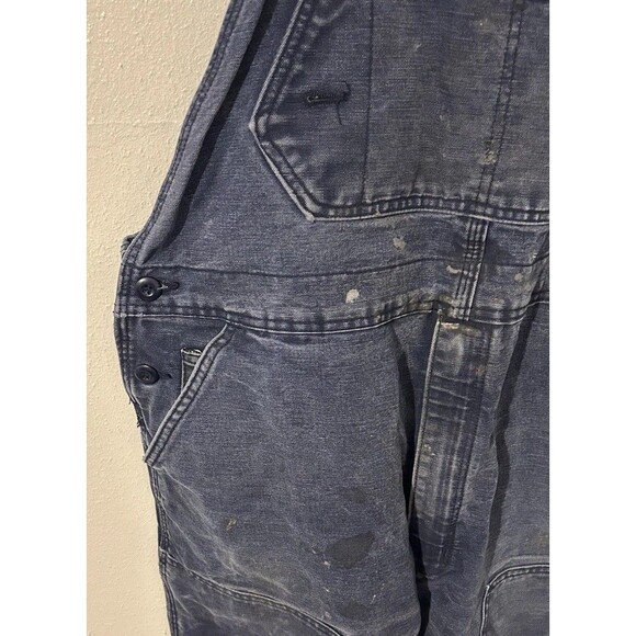 Carhartt FR Cat 2 Bibs Overalls Blue 44x30 Fair Condition - Picture 3 of 12
